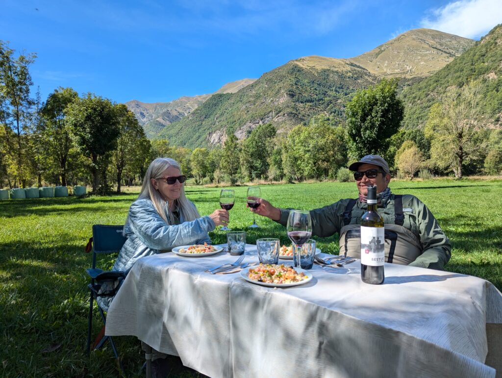 Picnic on the river bank in Spanish Pyrenees, Aardvark McLeod 